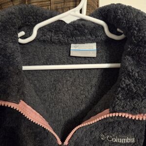 Columbia Dark Gray and Pink Fleece Jacket